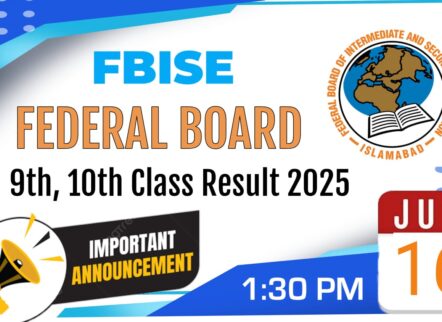 Federal Board FBISE announced Matric result 2025