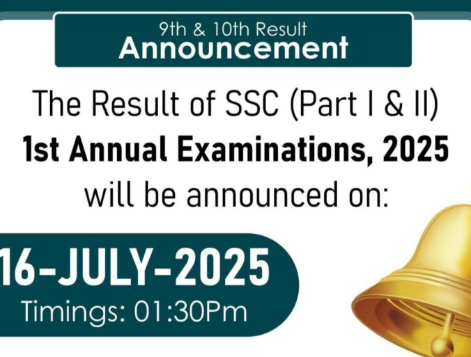 official results of Annual examination 2025 FBISE SSC I & II