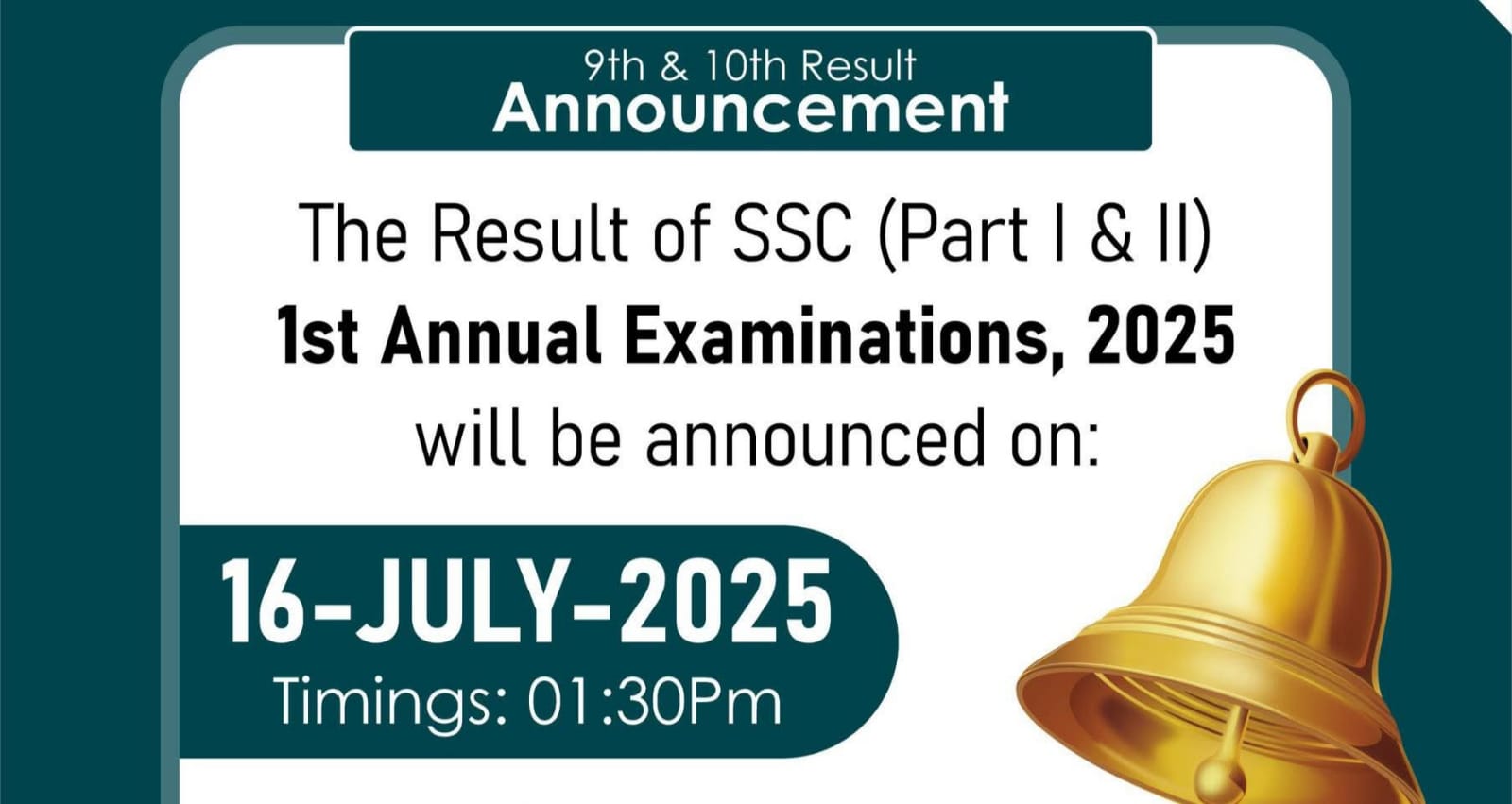 official results of Annual examination 2025 FBISE SSC I & II
